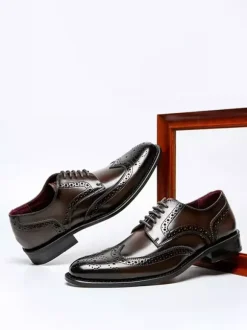 Mens Dress Shoes Formal Business Classic Lace Up Wingtip Oxford Shoes