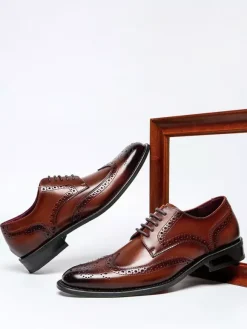 Mens Dress Shoes Formal Business Classic Lace Up Wingtip Oxford Shoes