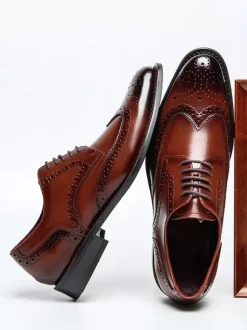 Mens Dress Shoes Formal Business Classic Lace Up Wingtip Oxford Shoes