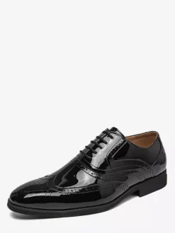 Men's Dress Shoes Gold Round Toe Lace Up Oxford Shoes