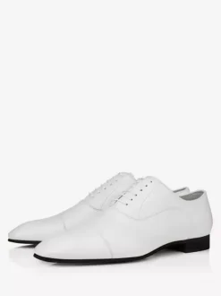 Men's Dress Shoes Oxford White Square Toe Open Lace Wedding Prom Shoes
