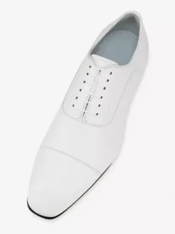 Men's Dress Shoes Oxford White Square Toe Open Lace Wedding Prom Shoes