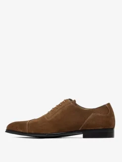 Men's Dress Shoes Quality Round Toe Cowhide Lace Up Dress Oxford Prom Wedding Shoes