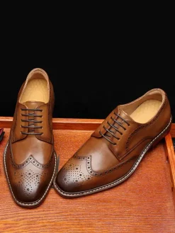 Men's Dress Shoes Quality Square Toe PU Leather Prom Wedding Shoes