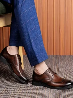 Men's Dress Shoes Round Toe Derby Prom Party Wedding Shoes
