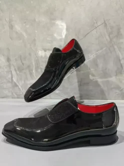 Men's Dress Shoes Square Toe Slip On Prom Wedding Shoes