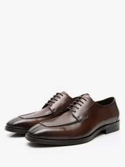 Men's Dress Shoes Stylish Square Toe Leather Formal Wedding Shoes