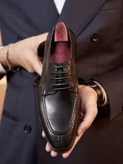 Men's Dress Shoes Stylish Square Toe Leather Formal Wedding Shoes