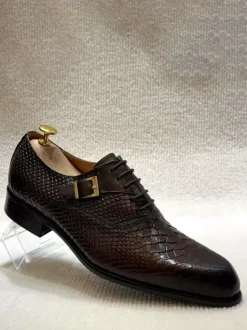 Mens Dress Shoes Trendy Snake Embossed Leather Business Office Shoes