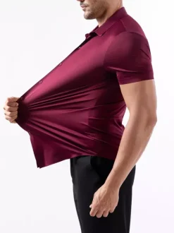 Men's Elastic Shirt Anti-Wrinkle Men's Short Sleeve Shirt