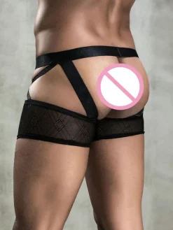 Men Sexy Costume Black Underwear Sexy Night Club Wear