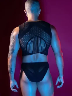 Men Sexy Costume Sheer See-through Night Club Wear Sets