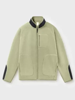 Men's Fleece Jacket Long Sleeve Stand Collar Printed Winter Warm Coat