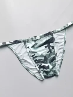 Men's G-String Camouflage Print Ice Silk Thong Underwear