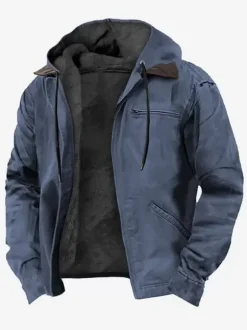 Men's Hooded Jacket Lined Warm Winter Coat