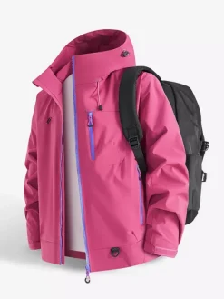 Men’s Hooded Outdoor Jackets Couple’s Windproof Coats With Single Zippered Chest Pocket And Zipped Side Pockets