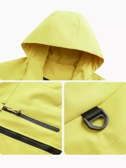 Men’s Hooded Outdoor Jackets Couple’s Windproof Coats With Single Zippered Chest Pocket And Zipped Side Pockets