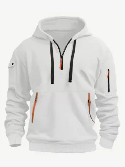 Men's Hoodie Zipper Multi-Pocket Pullover Men's Sports Casual Jacket