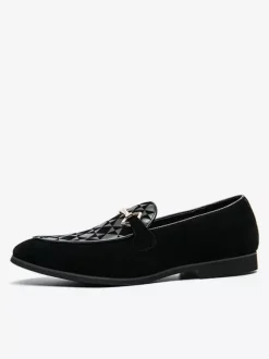 Mens Horsebit Loafers Slip-On Suede Leather Pointed Toe Shoes