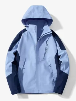 Men's Jacket Outdoor Windproof Workwear Jacket Trendy Large Size Color Block Coat