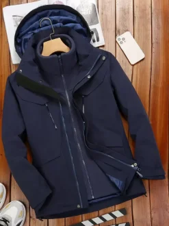 Men's Jackets & Coats Men's Jacket Men's Jackets Chic Color Block Black Dark Navy Cool