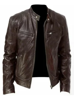 Men's Jackets & Coats Mens Jacket Men's Jackets Chic Deep Brown Black Amazing