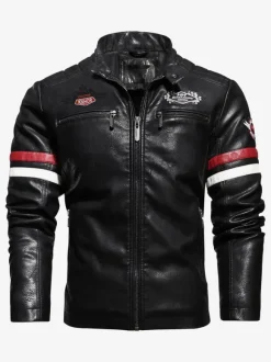 Men's Jackets & Coats Men's Jacket Men's Jackets Casual Stripes Red Red Cool