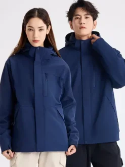 Men's Jackets Hoodie Zip Warm Orange Sport Casual Coat