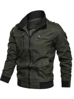 Men's Jacket Zipper Polyester Smart
