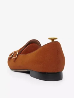 Mens Khaki Suede Monk Strap Loafers Prom Party Wedding Shoes