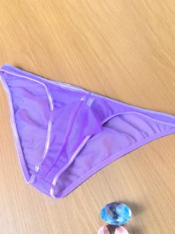 Men's Lingerie Sexy Panties Transparente White Sheer See Through Thong