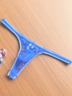 Men's Lingerie Underwear Sexy Panties Black See Through Thong