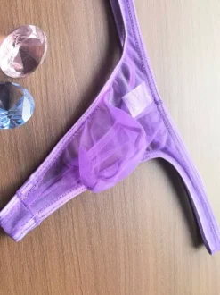 Men's Lingerie Underwear Sexy Panties Black See Through Thong