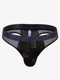 Men's Lingerie Underwear Sexy Panties Blue Printed Brief Printed Thong