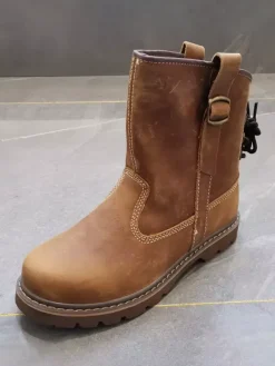 Men's Martin Slip On Classic Coffee Brown Retro Work Ankle Short Boots
