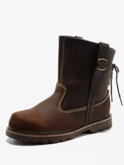 Men's Martin Slip On Classic Coffee Brown Retro Work Ankle Short Boots