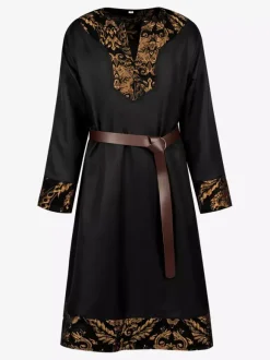 Men's Medieval Viking Tunic Renaissance Pirate Knight Costume With Laced Vest Roleplay Outfit For Cosplay