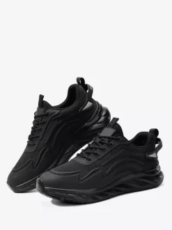 Mens Mesh Sneakers Lightweight Low Top Running Shoes Non Slip Thick Sole Walking Shoes