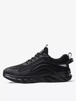 Mens Mesh Sneakers Lightweight Low Top Running Shoes Non Slip Thick Sole Walking Shoes