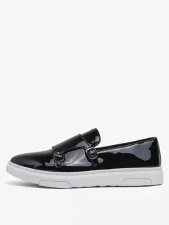 Mens Monk Loafer Double Strap Slip On Patent Leather Casual Comfortable Shoes Flat Dress Walking Shoes Comfort Penny Loafers Sneakers Dress Shoes