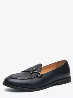 Mens Monk Loafers Pointed Toe Low Heels Slip-on Penny Shoes Buckle Strap Leather Prom Shoes