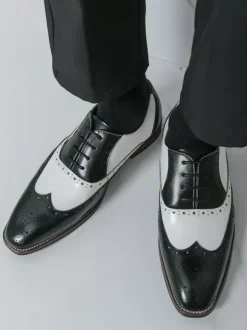 Men's Oxford Shoes Round Toe Lace Up Casual Shoes