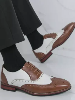 Men's Oxford Shoes Round Toe Lace Up Casual Shoes