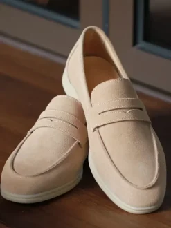 Mens Penny Loafer Micro Suede Slip On Upper Shoes
