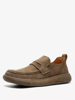 Men's Penny Loafer Shoes Suede Leather Buckle Chic Shoes