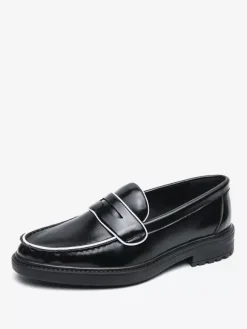 Men's Penny Loafers Platform Leather Shoes Comfort Business Dress Formal Shoes Loafer Shoes