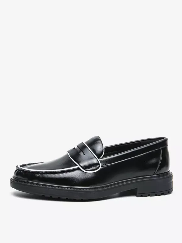 Men's Penny Loafers Platform Leather Shoes Comfort Business Dress Formal Shoes Loafer Shoes