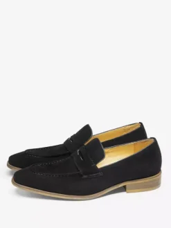 Mens Penny Loafer Suede Leather Shoes
