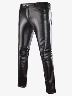 Men's Performance Nightclub Shiny Trousers Gold-Stamping Casual Pants