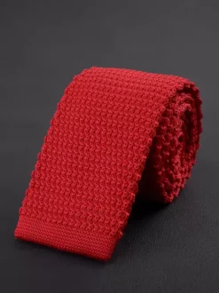 Men's Plain Tie 5.5cm Version Solid Color Casual Knitted Tie